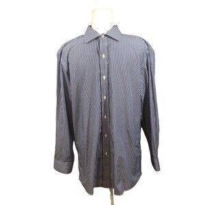 Lauren By Ralph Lauren Button Down Shirt Men’s Blue Large Slim Fit 100% Cotton